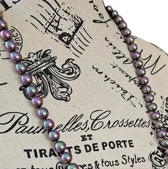 RARE Majorica Lyra Gray 10mm Pearl 925 Necklace & Bracelet Set - Picture 7 of 8